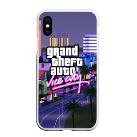 Чехол для iPhone XS Max матовый с принтом Grand Theft Auto Vice City , Силикон | Область печати: задняя сторона чехла, без боковых панелей | grand theft auto 2 | grand theft auto 3 | grand theft auto v | grand theft auto: san andreas | grand theft auto: vice city | gta 1 | gta 2 | gta 3 | gta 4 | gta 5 | gta online | gta v | город | игры