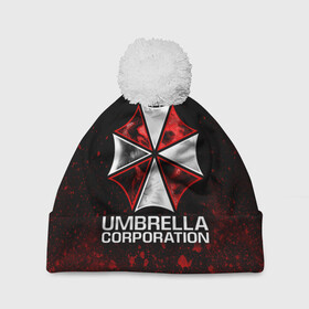 Шапка 3D c помпоном с принтом UMBRELLA CORP , 100% полиэстер | универсальный размер, печать по всей поверхности изделия | ada wong | biohazard | leon | nemesis | project resistance | raccoon city | re2 | resident evil 2 | rpd | stars | umbrella | ада вонг | амбрелла | немесис | ужасы