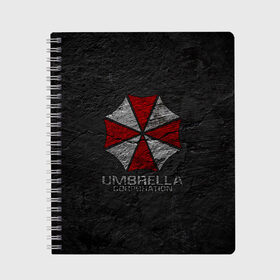 Тетрадь с принтом UMBRELLA CORP , 100% бумага | 48 листов, плотность листов — 60 г/м2, плотность картонной обложки — 250 г/м2. Листы скреплены сбоку удобной пружинной спиралью. Уголки страниц и обложки скругленные. Цвет линий — светло-серый
 | Тематика изображения на принте: ada wong | biohazard | leon | nemesis | project resistance | raccoon city | re2 | resident evil 2 | rpd | stars | umbrella | ада вонг | амбрелла | немесис | ужасы