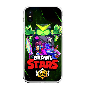 Чехол для iPhone XS Max матовый с принтом BRAWL STARS , Силикон | Область печати: задняя сторона чехла, без боковых панелей | 8 | 8bit | bit | brawlstars | crow | leon | leonskin | max | mr p | sally | shark | virus | бит | бравлстарc | бравлстарз | динамайк | игра | игры | леон | макс | мистер пи | мультик | старз