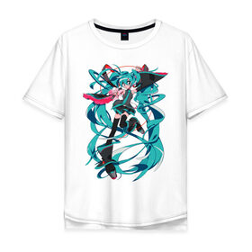 Мужская футболка хлопок Oversize с принтом Hatsune Miku Expo , 100% хлопок | свободный крой, круглый ворот, “спинка” длиннее передней части | hatsune miku | miku hatsune | vocaloid | вокалоид | мику хатсуне | мику хатсунэ | мику хацуне | мику хацунэ | хатсуне мику | хатсунэ мику | хацуне мику | хацунэ мику