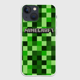 Чехол для iPhone 13 mini с принтом MINECRAFT CREEPER (+КАПЮШОН) ,  |  | creeper | game | minecraft | блоки | игра | капюшон | квадраты | компьютерная игра | костюм | крипер | майнкрафт