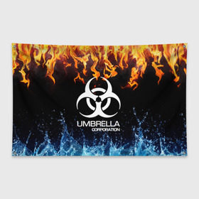 Флаг-баннер с принтом UMBRELLA CORPORATION , 100% полиэстер | размер 67 х 109 см, плотность ткани — 95 г/м2; по краям флага есть четыре люверса для крепления | biohazard | biohazard 7 | crocodile | fang | game | hand | monster | new umbrella | resident evil | resident evil 7 | umbrella | umbrella corp | umbrella corporation | zombie | обитель