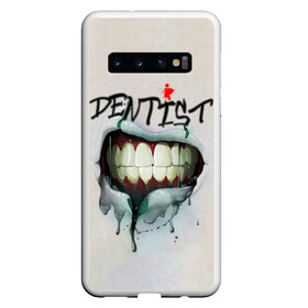 Чехол для Samsung Galaxy S10 с принтом Dentist , Силикон | Область печати: задняя сторона чехла, без боковых панелей | blood | dentist | teeth | губы | день стоматолога | зубной | зубы | кровь | подарок | стоматолог