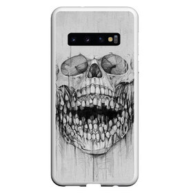 Чехол для Samsung Galaxy S10 с принтом Dentist skull , Силикон | Область печати: задняя сторона чехла, без боковых панелей | blood | dentist | skull | teeth | губы | дантист | день стоматолога | зубной | зубы | кровь | подарок | стоматолог | череп