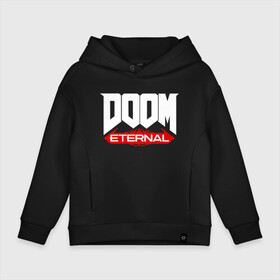 Детское худи Oversize хлопок с принтом DOOM | ДУМ (Z) , френч-терри — 70% хлопок, 30% полиэстер. Мягкий теплый начес внутри —100% хлопок | боковые карманы, эластичные манжеты и нижняя кромка, капюшон на магнитной кнопке | doom | doom eternal | дум