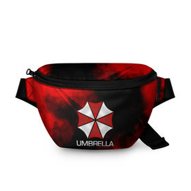 Поясная сумка 3D с принтом UMBRELLA CORP , 100% полиэстер | плотная ткань, ремень с регулируемой длиной, внутри несколько карманов для мелочей, основное отделение и карман с обратной стороны сумки застегиваются на молнию | biohazard | biohazard 7 | crocodile | fang | game | hand | monster | new umbrella | resident evil | resident evil 7 | umbrella | umbrella corp | umbrella corporation | zombie | обитель