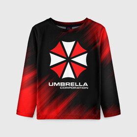 Детский лонгслив 3D с принтом Umbrella Corporation , 100% полиэстер | длинные рукава, круглый вырез горловины, полуприлегающий силуэт
 | corp | corporation | resident evil | umbrella | umbrella corporation | зомби апокалипсис | зонт | игра