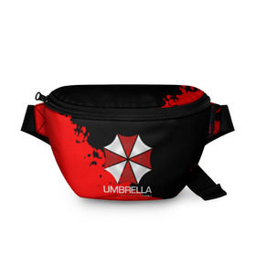 Поясная сумка 3D с принтом UMBRELLA CORP , 100% полиэстер | плотная ткань, ремень с регулируемой длиной, внутри несколько карманов для мелочей, основное отделение и карман с обратной стороны сумки застегиваются на молнию | biohazard | biohazard 7 | crocodile | fang | game | hand | monster | new umbrella | resident evil | resident evil 7 | umbrella | umbrella corp | umbrella corporation | zombie | обитель