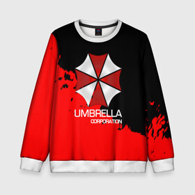 Детский свитшот 3D с принтом UMBRELLA CORP , 100% полиэстер | свободная посадка, прямой крой, мягкая тканевая резинка на рукавах и понизу свитшота | biohazard | biohazard 7 | crocodile | fang | game | hand | monster | new umbrella | resident evil | resident evil 7 | umbrella | umbrella corp | umbrella corporation | zombie | обитель