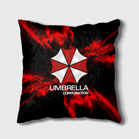 Подушка 3D с принтом UMBRELLA CORP , наволочка – 100% полиэстер, наполнитель – холлофайбер (легкий наполнитель, не вызывает аллергию). | состоит из подушки и наволочки. Наволочка на молнии, легко снимается для стирки | biohazard | biohazard 7 | crocodile | fang | game | hand | monster | new umbrella | resident evil | resident evil 7 | umbrella | umbrella corp | umbrella corporation | zombie | обитель