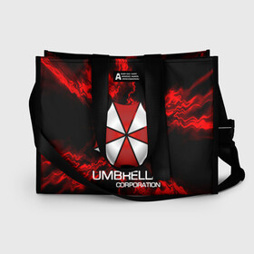 Сумка-шоппер 3D с принтом UMBRELLA CORP , 100% полиэстер | застегивается на металлическую кнопку; внутренний карман застегивается на молнию. Стенки укреплены специальным мягким материалом, чтобы защитить содержимое от несильных ударов
 | biohazard | biohazard 7 | crocodile | fang | game | hand | monster | new umbrella | resident evil | resident evil 7 | umbrella | umbrella corp | umbrella corporation | zombie | обитель