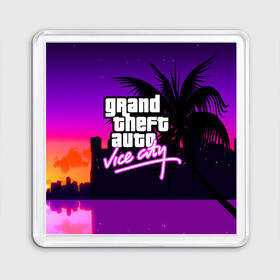 Магнит 55*55 с принтом GTA:VICE CITY , Пластик | Размер: 65*65 мм; Размер печати: 55*55 мм | Тематика изображения на принте: grand theft auto 2 | grand theft auto 3 | grand theft auto v | grand theft auto: san andreas | grand theft auto: vice city | gta 1 | gta 2 | gta 3 | gta 4 | gta 5 | gta online | gta v | город | игры