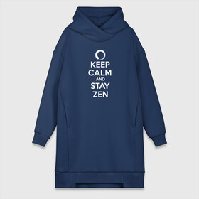 Платье-худи хлопок с принтом Keep calm  stay Zen ,  |  | aum | zen | будда | буддизм | дзен | мантра | ом | религия