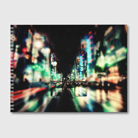 Альбом для рисования с принтом Tokyo , 100% бумага
 | матовая бумага, плотность 200 мг. | Тематика изображения на принте: japan | tokyo | urban | город | дорога | ночь | токио | улица | япония