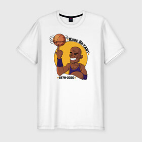 Мужская футболка хлопок Slim с принтом Коби Брайант , 92% хлопок, 8% лайкра | приталенный силуэт, круглый вырез ворота, длина до линии бедра, короткий рукав | bryant | kobe | kobe bryant | logo | nba | баскетбол | коби брайант | лого | логотип | нба
