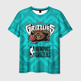 Мужская футболка 3D с принтом Memphis Grizzlies 12 , 100% полиэфир | прямой крой, круглый вырез горловины, длина до линии бедер | 