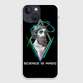 Чехол для iPhone 13 mini с принтом Magic is science   Пифагор ,  |  | magic | science | астрономия | геометрия | картинки | математика | мем | наука | пифагор | приколы | треугольник | физика | школа | школьник