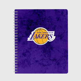 Тетрадь с принтом LA LAKERS , 100% бумага | 48 листов, плотность листов — 60 г/м2, плотность картонной обложки — 250 г/м2. Листы скреплены сбоку удобной пружинной спиралью. Уголки страниц и обложки скругленные. Цвет линий — светло-серый
 | america | basketball | kobe bryant | la | la lakers | lakers | los angeles lakers | nba | usa | баскетбол | кобе брайант | лос анджелес лейкерс | нба | сша