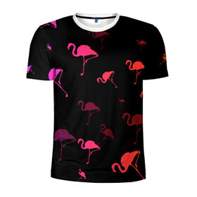 Мужская футболка 3D спортивная с принтом Фламинго , 100% полиэстер с улучшенными характеристиками | приталенный силуэт, круглая горловина, широкие плечи, сужается к линии бедра | Тематика изображения на принте: минимализм | прикольные картинки | прикольные надписи | розовый фламинго | фламинго
