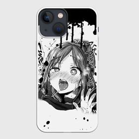 Чехол для iPhone 13 mini с принтом АХЕГАО с подтёками ,  |  | ahegao | anime | аниме | ахегао | мультфильм | сенпай