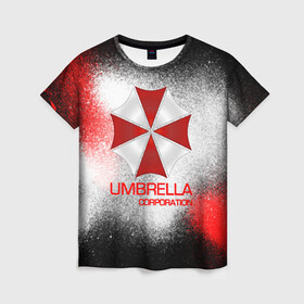 Женская футболка 3D с принтом UMBRELLA CORP , 100% полиэфир ( синтетическое хлопкоподобное полотно) | прямой крой, круглый вырез горловины, длина до линии бедер | biohazard | biohazard 7 | crocodile | fang | game | hand | monster | new umbrella | resident evil | resident evil 7 | umbrella | umbrella corp | umbrella corporation | zombie | обитель