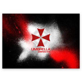 Поздравительная открытка с принтом UMBRELLA CORP , 100% бумага | плотность бумаги 280 г/м2, матовая, на обратной стороне линовка и место для марки
 | biohazard | biohazard 7 | crocodile | fang | game | hand | monster | new umbrella | resident evil | resident evil 7 | umbrella | umbrella corp | umbrella corporation | zombie | обитель