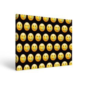 Холст прямоугольный с принтом New Emoji , 100% ПВХ |  | Тематика изображения на принте: crying | emoji | smile | smiling face with tear | tear | плачущий | слеза | смайлик | улыбка | эмодзи