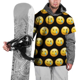 Накидка на куртку 3D с принтом New Emoji , 100% полиэстер |  | Тематика изображения на принте: crying | emoji | smile | smiling face with tear | tear | плачущий | слеза | смайлик | улыбка | эмодзи