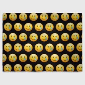 Плед 3D с принтом New Emoji , 100% полиэстер | закругленные углы, все края обработаны. Ткань не мнется и не растягивается | crying | emoji | smile | smiling face with tear | tear | плачущий | слеза | смайлик | улыбка | эмодзи