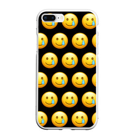 Чехол для iPhone 7Plus/8 Plus матовый с принтом New Emoji , Силикон | Область печати: задняя сторона чехла, без боковых панелей | crying | emoji | smile | smiling face with tear | tear | плачущий | слеза | смайлик | улыбка | эмодзи