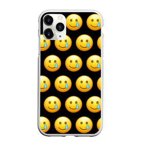 Чехол для iPhone 11 Pro матовый с принтом New Emoji , Силикон |  | crying | emoji | smile | smiling face with tear | tear | плачущий | слеза | смайлик | улыбка | эмодзи