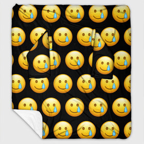 Плед с рукавами с принтом New Emoji , 100% полиэстер | Закругленные углы, все края обработаны. Ткань не мнется и не растягивается. Размер 170*145 | crying | emoji | smile | smiling face with tear | tear | плачущий | слеза | смайлик | улыбка | эмодзи