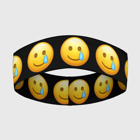 Повязка на голову 3D с принтом New Emoji ,  |  | crying | emoji | smile | smiling face with tear | tear | плачущий | слеза | смайлик | улыбка | эмодзи