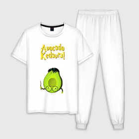 Мужская пижама хлопок с принтом AVOCADO , 100% хлопок | брюки и футболка прямого кроя, без карманов, на брюках мягкая резинка на поясе и по низу штанин
 | avocado | авокадо