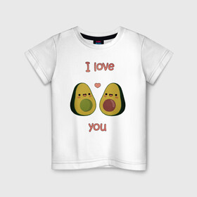 Детская футболка хлопок с принтом AVOCADO LOVE , 100% хлопок | круглый вырез горловины, полуприлегающий силуэт, длина до линии бедер | Тематика изображения на принте: avokado | авокадо