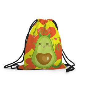 Рюкзак-мешок 3D с принтом авокадо , 100% полиэстер | плотность ткани — 200 г/м2, размер — 35 х 45 см; лямки — толстые шнурки, застежка на шнуровке, без карманов и подкладки | avocado | cat | cats | funny | авокадо | зеленый авокадо | кот