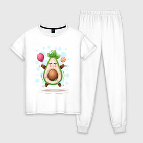 Женская пижама хлопок с принтом АВОКАДО , 100% хлопок | брюки и футболка прямого кроя, без карманов, на брюках мягкая резинка на поясе и по низу штанин | avocado | character | cute pictures | exotic | fruit | nut | vegan | vegetables | vegetarian | авокадо | веган | вегетарианец | милые картинки | овощи | орех | персонаж | фрукты | экзотика