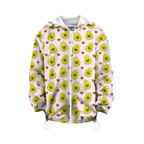 Детская куртка 3D с принтом АВОКАДО , 100% полиэстер | застежка — молния, подол и капюшон оформлены резинкой с фиксаторами, по бокам — два кармана без застежек, один потайной карман на груди, плотность верхнего слоя — 90 г/м2; плотность флисового подклада — 260 г/м2 | avocado | character | cute pictures | exotic | fruit | nut | vegan | vegetables | vegetarian | авокадо | веган | вегетарианец | милые картинки | овощи | орех | персонаж | фрукты | экзотика