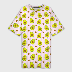Платье-футболка 3D с принтом АВОКАДО ,  |  | avocado | character | cute pictures | exotic | fruit | nut | vegan | vegetables | vegetarian | авокадо | веган | вегетарианец | милые картинки | овощи | орех | персонаж | фрукты | экзотика