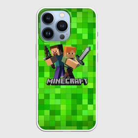 Чехол для iPhone 13 Pro с принтом MINECRAFT ,  |  | block | creeper | cube | minecraft | pixel | блок | геометрия | крафт | крипер | кубики | майнкрафт | пиксели