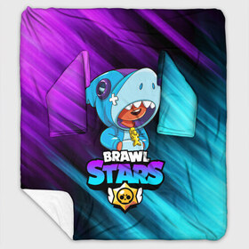 Плед с рукавами с принтом BRAWL STARS LEON SHARK , 100% полиэстер | Закругленные углы, все края обработаны. Ткань не мнется и не растягивается. Размер 170*145 | bibi | brawl stars | crow | el brown | leon | leon shark | max | sally leon | shark | stars | werewolf | акула | биби | ворон | леон | оборотень