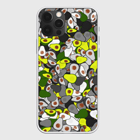Чехол для iPhone 12 Pro Max с принтом Камуфляж с авокадо , Силикон |  | Тематика изображения на принте: avocado | адвокадо | веган | еда | камо | милитари | оовощь | паттерн | фрукт | хаки