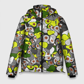 Мужская зимняя куртка 3D с принтом Камуфляж с авокадо , верх — 100% полиэстер; подкладка — 100% полиэстер; утеплитель — 100% полиэстер | длина ниже бедра, свободный силуэт Оверсайз. Есть воротник-стойка, отстегивающийся капюшон и ветрозащитная планка. 

Боковые карманы с листочкой на кнопках и внутренний карман на молнии. | avocado | адвокадо | веган | еда | камо | милитари | оовощь | паттерн | фрукт | хаки