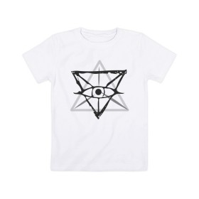 Детская футболка хлопок с принтом OKO II , 100% хлопок | круглый вырез горловины, полуприлегающий силуэт, длина до линии бедер | Тематика изображения на принте: глаз | око | пирамида | треугольник
