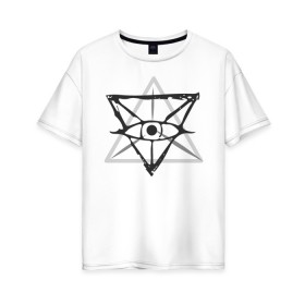 Женская футболка хлопок Oversize с принтом OKO II , 100% хлопок | свободный крой, круглый ворот, спущенный рукав, длина до линии бедер
 | глаз | око | пирамида | треугольник