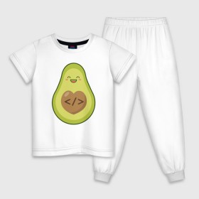 Детская пижама хлопок с принтом Авокадо , 100% хлопок |  брюки и футболка прямого кроя, без карманов, на брюках мягкая резинка на поясе и по низу штанин
 | 