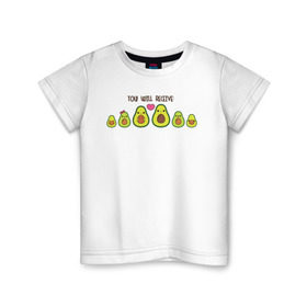 Детская футболка хлопок с принтом Авокадо , 100% хлопок | круглый вырез горловины, полуприлегающий силуэт, длина до линии бедер | авокадо | веган | еда блогеров | мемы | минимализм | прикольные картинки | прикольные надписи | растение | смешное авокадо | фрукт