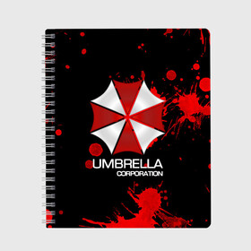 Тетрадь с принтом UMBRELLA CORP , 100% бумага | 48 листов, плотность листов — 60 г/м2, плотность картонной обложки — 250 г/м2. Листы скреплены сбоку удобной пружинной спиралью. Уголки страниц и обложки скругленные. Цвет линий — светло-серый
 | biohazard | biohazard 7 | crocodile | fang | game | hand | monster | new umbrella | resident evil | resident evil 7 | umbrella | umbrella corp | umbrella corporation | zombie | обитель