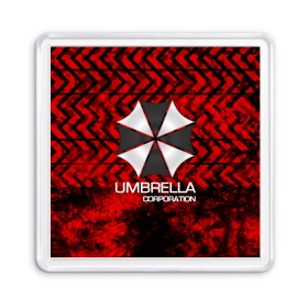 Магнит 55*55 с принтом UMBRELLA CORP , Пластик | Размер: 65*65 мм; Размер печати: 55*55 мм | biohazard | biohazard 7 | crocodile | fang | game | hand | monster | new umbrella | resident evil | resident evil 7 | umbrella | umbrella corp | umbrella corporation | zombie | обитель